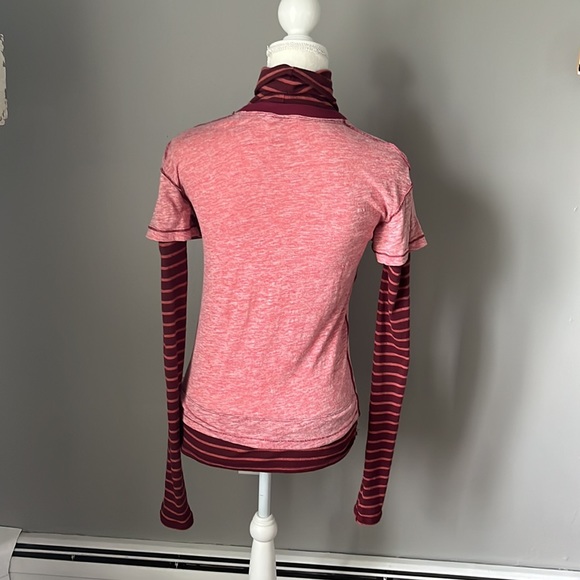 Free People long sleeve striped sleeve turtleneck top - Picture 3 of 7